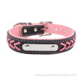 Hot Selling Durable Luxury Leather Engrave Dog Collar